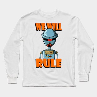 Retro Robot Cartoon Long Sleeve T-Shirt